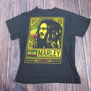 Bob Marley Shirt Mens Large Black Reggae Roots Rock Music Graphic Tee 2012